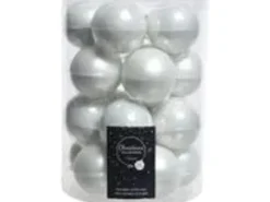 Kaemingk Weihnachtsbaumkugeln Glas  4 cm Winterweiss 18 Stueck