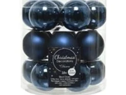 Kaemingk Weihnachtsbaumkugeln Glas  4 cm Nachtblau 18 Stueck