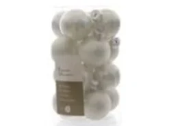 Kaemingk Weihnachtsbaumkugeln Glas  3,5 cm 16 Stueck Weiss Glanz Matt Mix