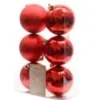 Kaemingk Weihnachtsbaumkugeln Bruchfest  8 cm 6 Stueck Rot Glanz  Matt