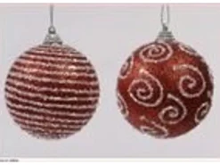 Kaemingk Weihnachtskugeln Foam Glitterkugeln Baumkugeln  Weihnachtsschmuck 2 er Set