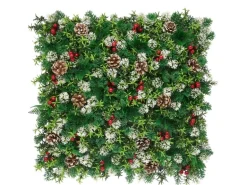 KARAT Pflanzenwand Festive Dekorative Kunstpflanzenwand für Weihnachten 50 x 50 cm