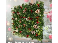 KARAT Pflanzenwand Festive Dekorative Kunstpflanzenwand für Weihnachten 50 x 50 cm