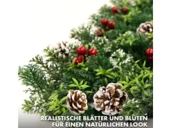 KARAT Pflanzenwand Festive Dekorative Kunstpflanzenwand für Weihnachten 50 x 50 cm