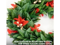 KARAT Weihnachtskranz Photinia Dekorativer Kranz für Weihnachten Durchmesser 45 cm