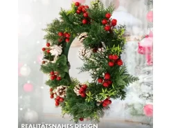 KARAT Weihnachtskranz Pinecone Dekorativer Kranz für Weihnachten Durchmesser 42 cm