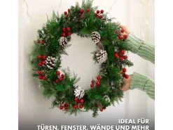KARAT Weihnachtskranz Pinecone Dekorativer Kranz für Weihnachten Durchmesser 42 cm