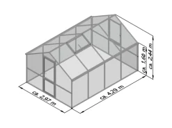 KGT Gewächshaus Anthrazit-Grau 12,74 m²