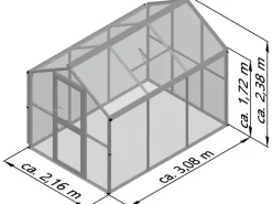 KGT Gewächshaus Galant III Tannengrün 6,65 m²