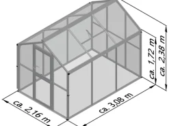 KGT Gewächshaus Galant III Tannengrün 6,65 m²