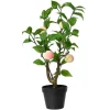 Künstlicher Pfirsichbaum im Topf Polyester Ø 36 cm x 48 cm Orange-Grün