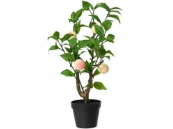 Künstlicher Pfirsichbaum im Topf Polyester Ø 36 cm x 48 cm Orange-Grün