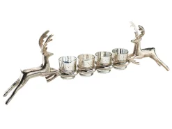 Kobolo Edler Kerzenhalter verziert mit zwei Rentieren für 4 Teelichter