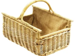 Kobolo Holzkorb für Kaminholz Rattankorb Holzkorb Rattan Leinen