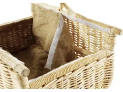 Kobolo Holzkorb für Kaminholz Rattankorb Holzkorb Rattan Leinen