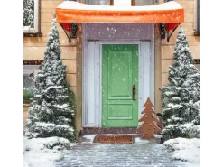 Kobolo Kerzenhalter Teelichthalter Laterne CHRISTMAS aus Metall Rostoptik XL