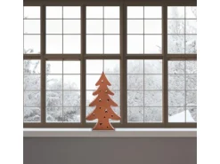 Kobolo Kerzenhalter Teelichthalter Laterne CHRISTMAS aus Metall Rostoptik XL