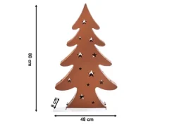 Kobolo Kerzenhalter Teelichthalter Laterne CHRISTMAS aus Metall Rostoptik XL