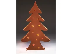 Kobolo Kerzenhalter Teelichthalter Laterne CHRISTMAS aus Metall Rostoptik XL