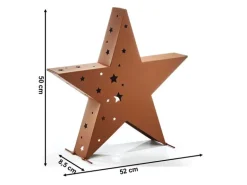 Kobolo Kerzenhalter Teelichthalter Laterne Deko STAR Rostoptik XL