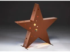 Kobolo Kerzenhalter Teelichthalter Laterne Deko STAR Rostoptik XL