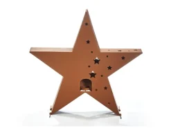 Kobolo Kerzenhalter Teelichthalter Laterne Deko STAR Rostoptik XL