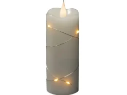 Konstsmide 6 LED Tropfen Echtwachskerze 3D Flamme silberfarbener Draht