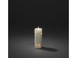 Konstsmide 6 LED Tropfen Echtwachskerze 3D Flamme silberfarbener Draht