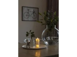 Konstsmide 6 LED Tropfen Echtwachskerze 3D Flamme silberfarbener Draht