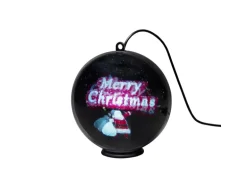Konstsmide 3D Hologrammkugel "Merry Christmas" 2 h Timer 64 Dioden Innen (USB)