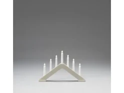 Konstsmide Holzleuchter matt lackiert Beige mit 7 klaren Birnen