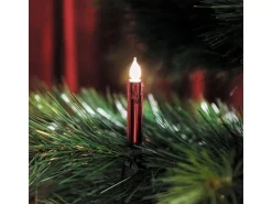 Konstsmide Kerzen-Lichterkette 20 Lichter Rot Gefrostet