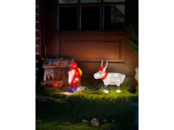 Konstsmide LED Acryl Weihnachtsmann mit Rentier 40 Dioden Warmweiß