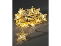 Konstsmide LED Dekokette Metallsterne Gold 16 Warmweiß