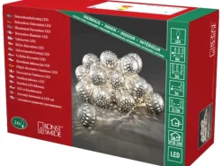 Konstsmide LED Dekokette Metallbälle Silber 24 Warmweiß