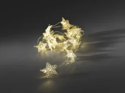 Konstsmide LED Dekokette Metallsterne Gold 20 Warmweiß