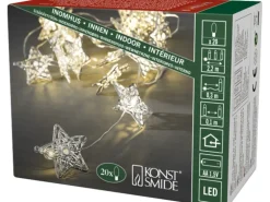 Konstsmide LED Dekokette Metallsterne Gold 20 Warmweiß