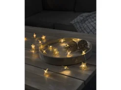 Konstsmide LED Dekokette Metallsterne Gold 20 Warmweiß
