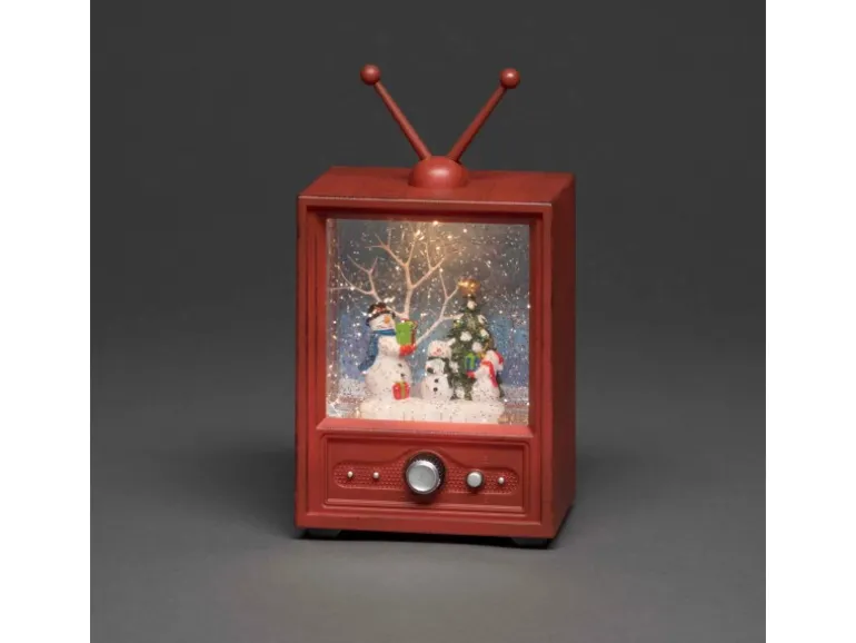 Konstsmide LED Fernseher mit 3 Schneemännern 1 LED Warmweiß