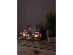 Konstsmide LED Fiberoptikhaus Stadtszene Musik bunte Dioden