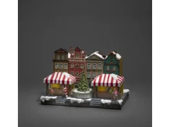 Konstsmide LED Fiberoptikhaus Stadtszene Musik bunte Dioden