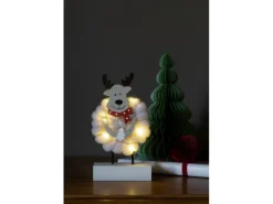 Konstsmide LED Holzsilhouette Elch mit Baumwolle 6 Dioden Warmweiß