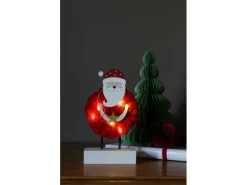 Konstsmide LED Holzsilhouette Santa mit Baumwolle 6 Dioden Warmweiß