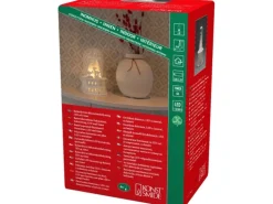 Konstsmide LED Holzsilhouette Rentiere und Bäume unter Glaskuppel