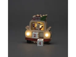 Konstsmide LED Holzsilhouette Rentier im Automit Datumswürfeln