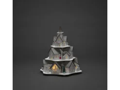 Konstsmide LED Holzsilhouette Häuser Weiß 10 Warm-Weiße Dioden