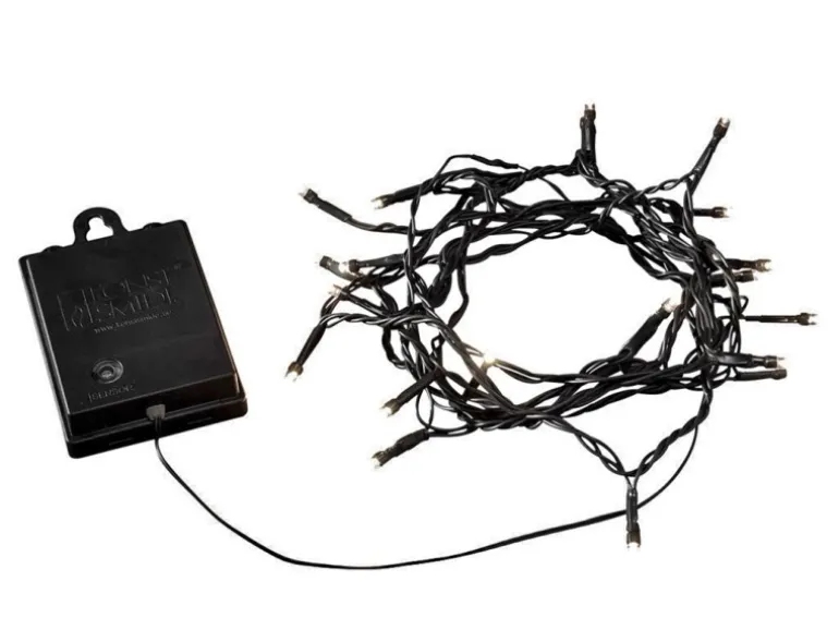 Konstsmide LED Lichterkette 80 warmweiße LEDs schwarzes Kabel innen und außen