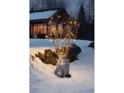 Konstsmide LED Lichterkette 20 warmweiße LEDs schwarzes Kabel innen und außen