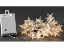 Konstsmide LED Lichterkette Acryl Stern 40 warmweiße LEDs Timer innen