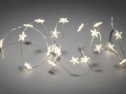 Konstsmide LED Lichterkette transparente Sterne 20 warmweiße LEDs